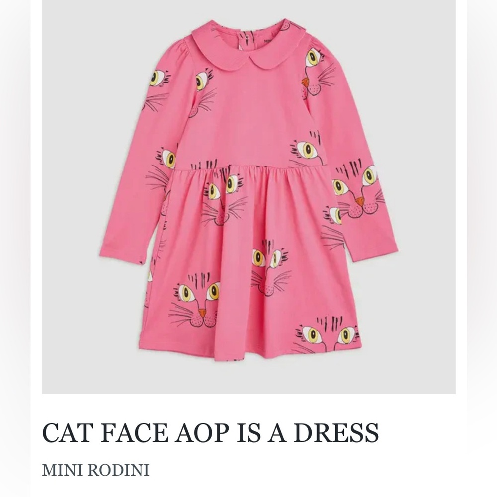 Mini Rodini | Cat Face dress